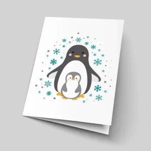 Kort med pingvin